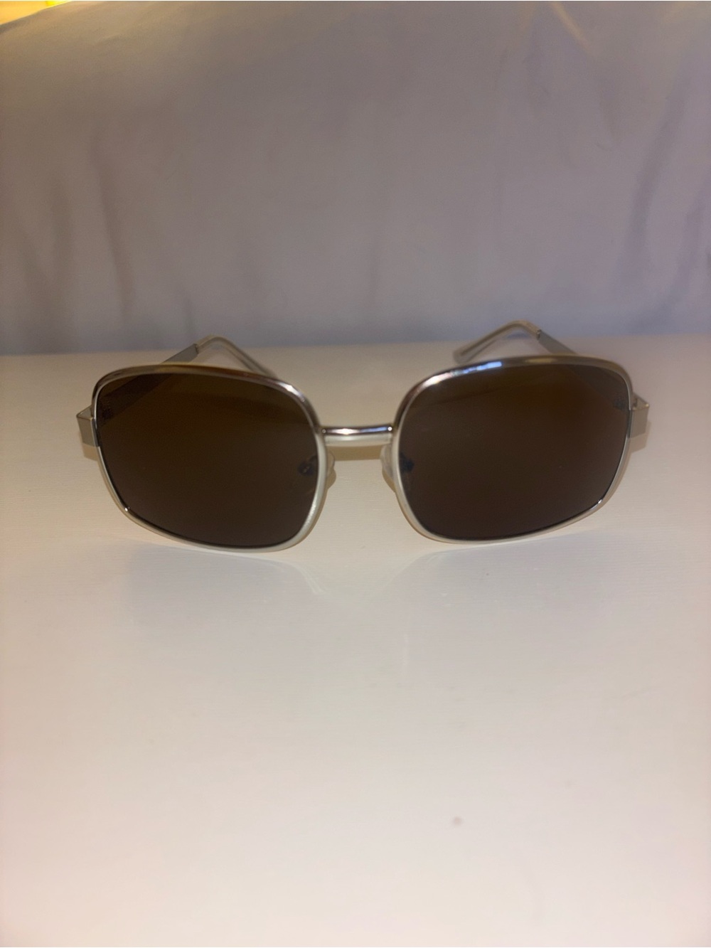 Silver Frame Brown Lens Sunglasses - Unisex